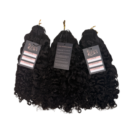 Burmese Curly 100% Crochet Human Hair - 18", 1B